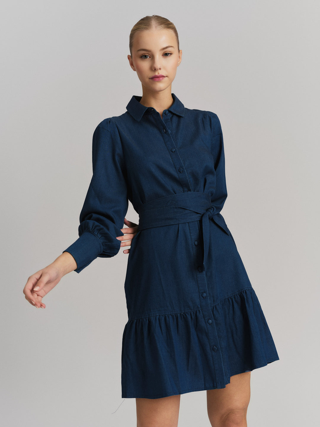 Silja Tencel Dress Dark Blue