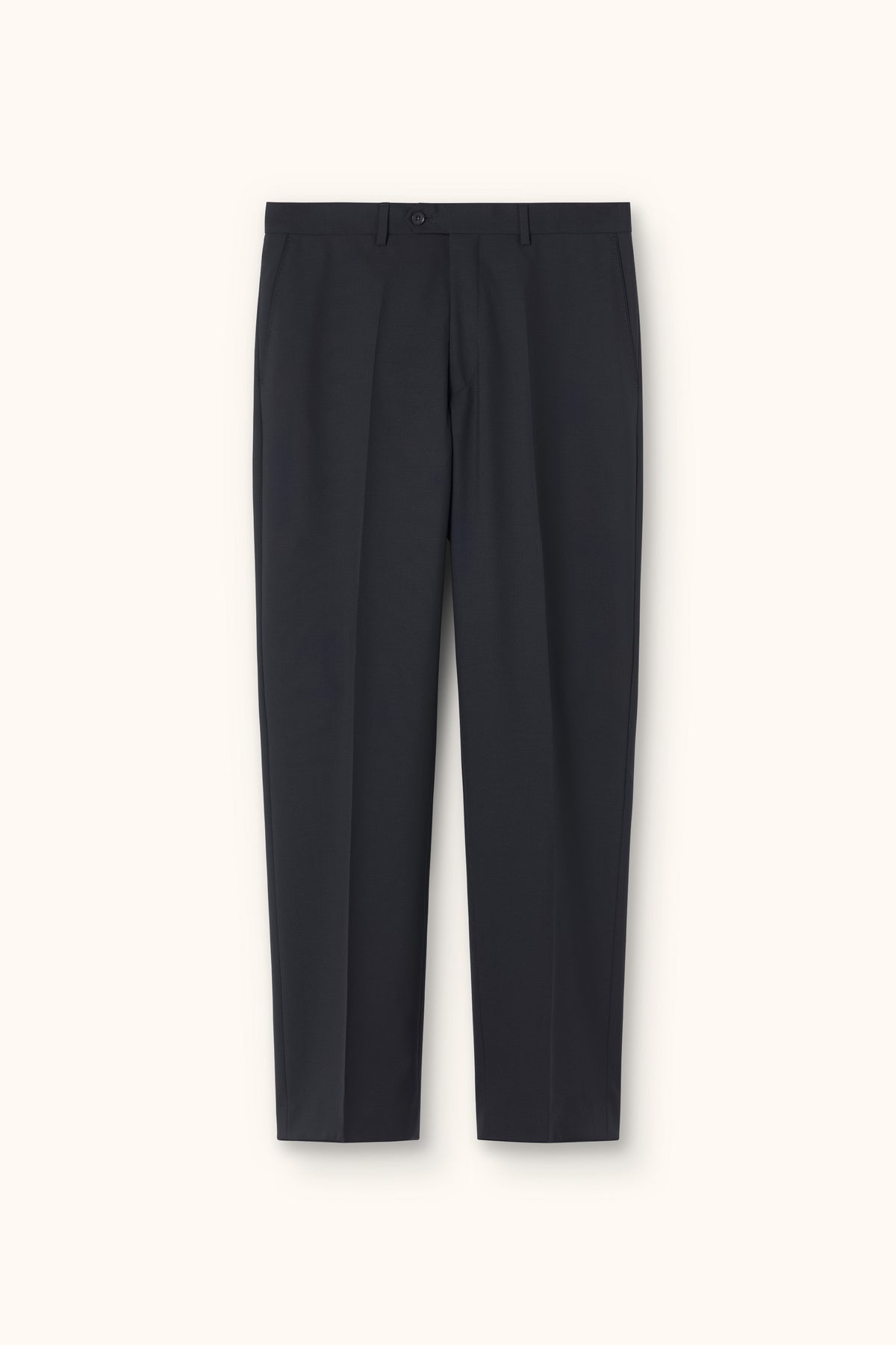 Del S Straight Fit Wool Trousers Navy