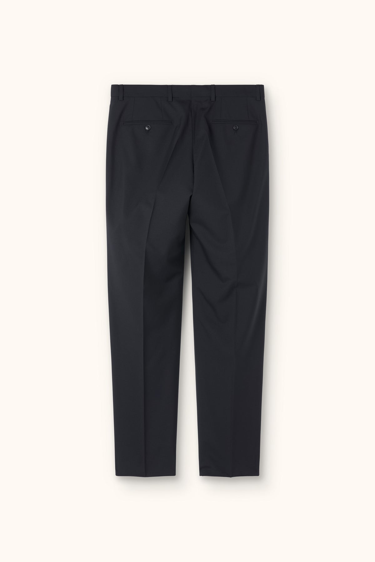 Del S Straight Fit Wool Trousers Navy