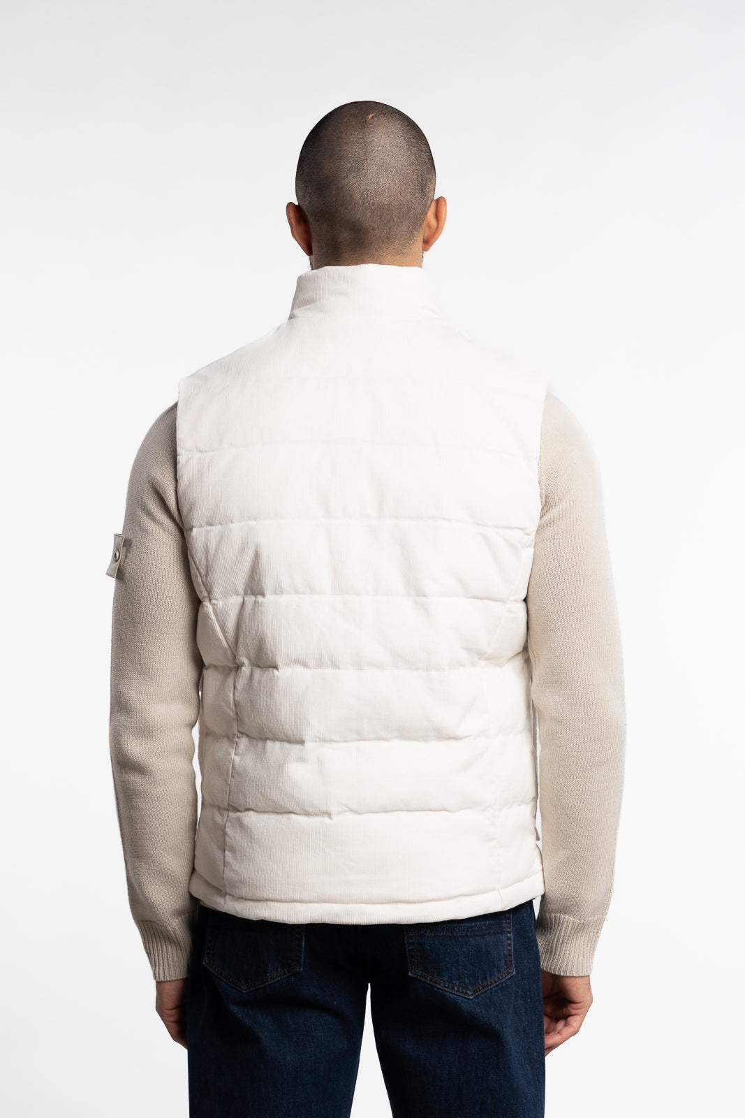 Vest Zip Corduroy Cotton Off-White