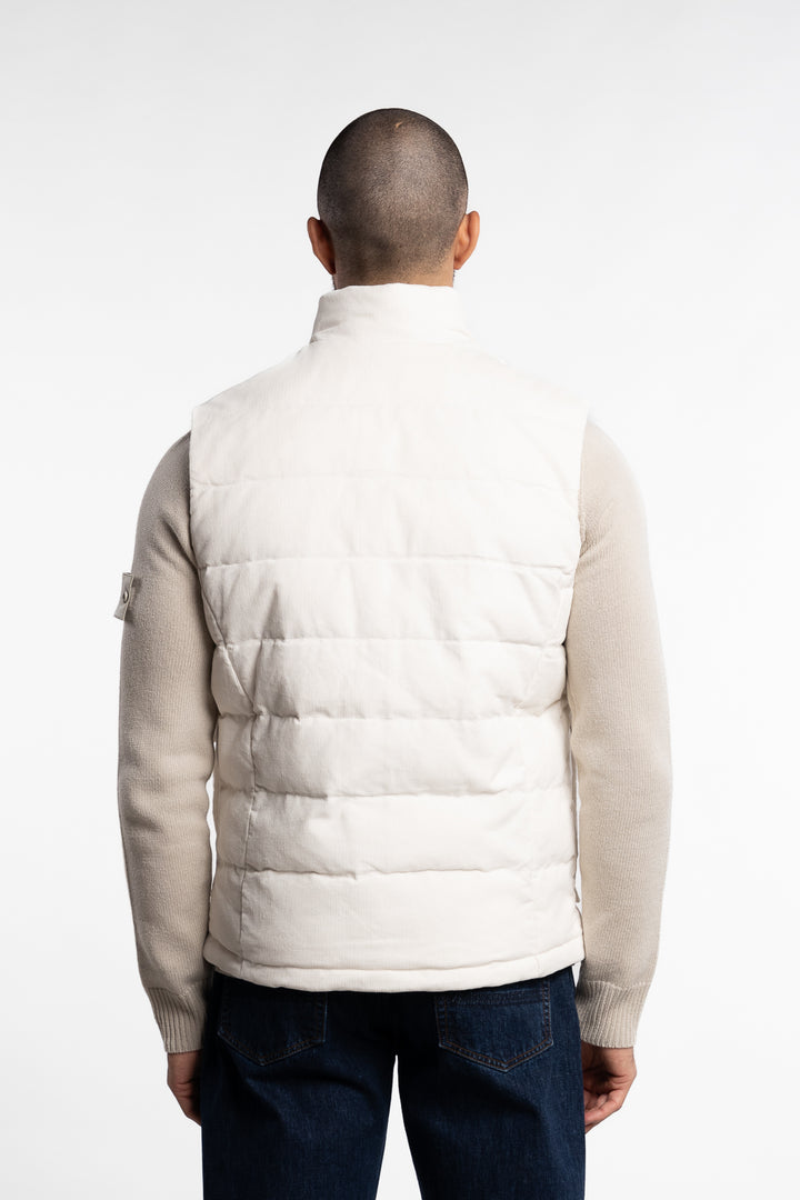 Vest Zip Corduroy Cotton Off-White