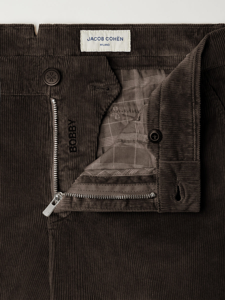 Bobby Slim Fit Brown Trousers