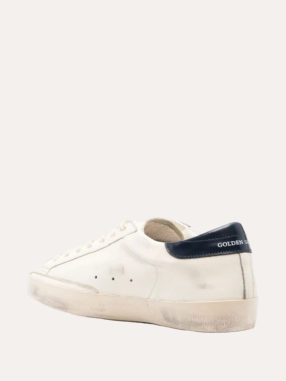 Golden Goose Super-Star Beige/Night Blue sneaker - hælkappe detalj