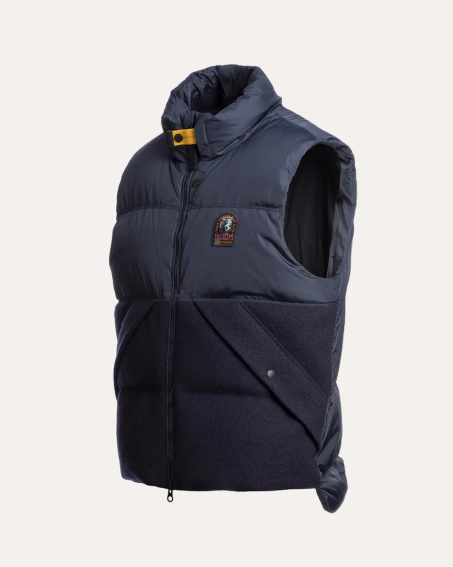 Varone Down Vest Compact Wool Blue Navy