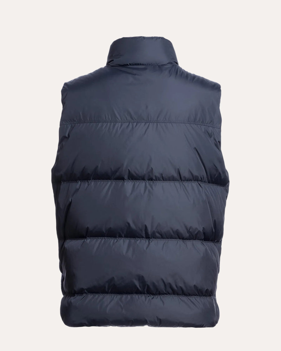 Varone Down Vest Compact Wool Blue Navy