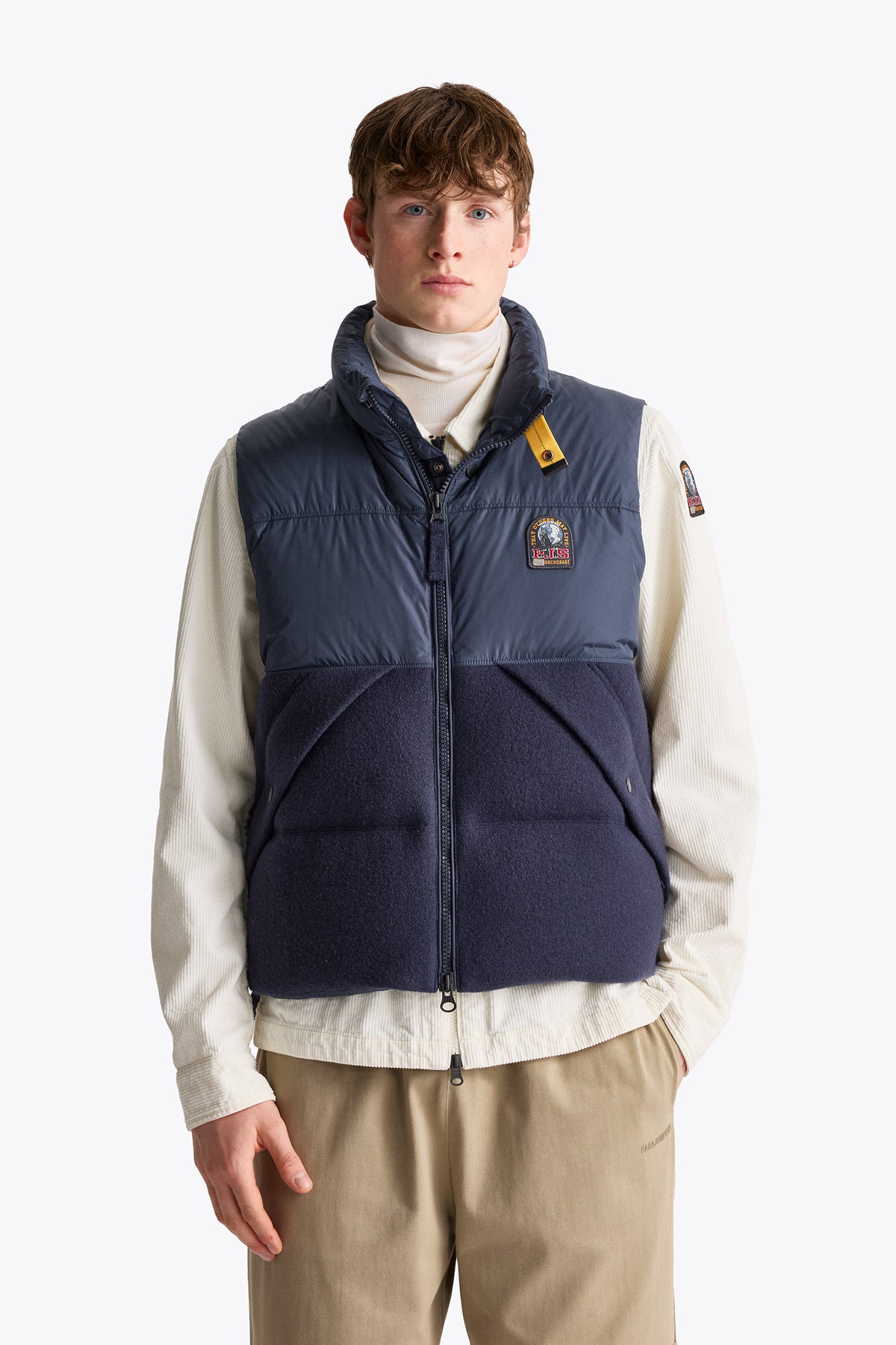 Varone Down Vest Compact Wool Blue Navy