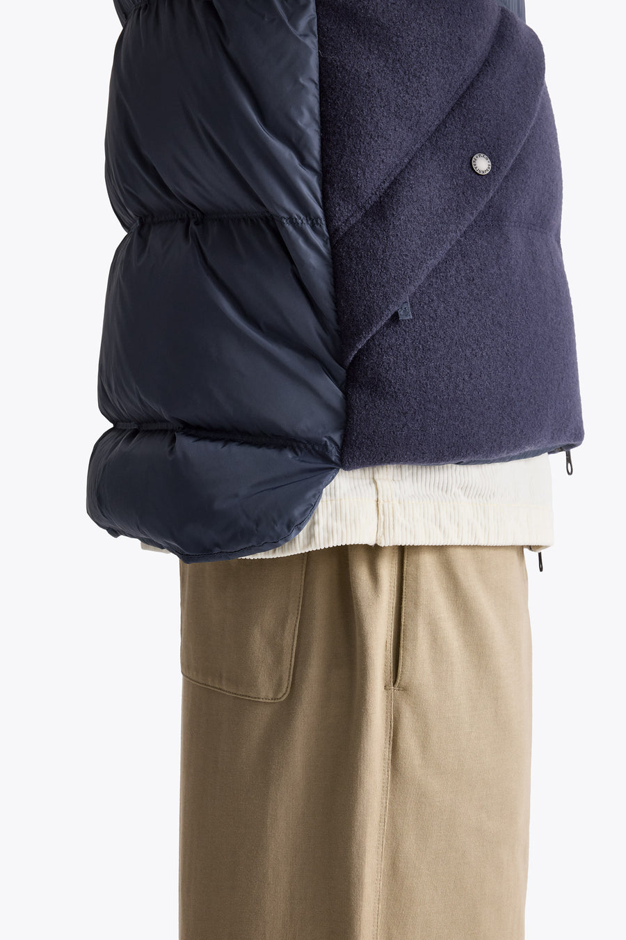Varone Down Vest Compact Wool Blue Navy