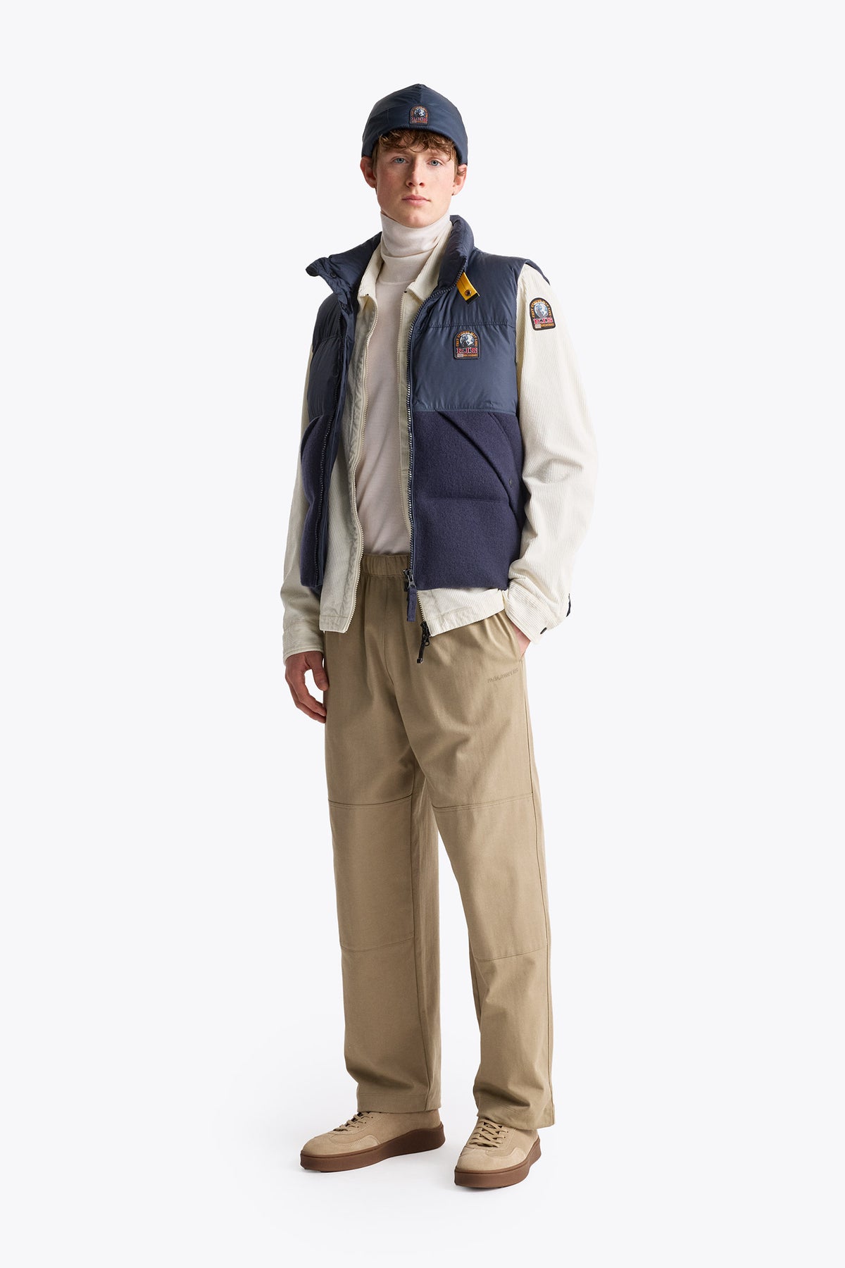 Varone Down Vest Compact Wool Blue Navy