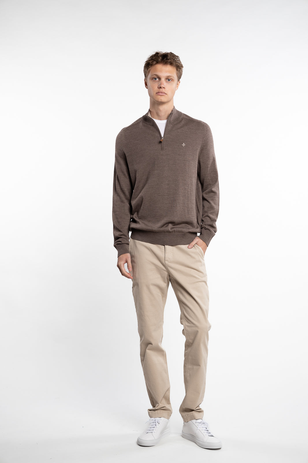 Merino John Zip Light Brown