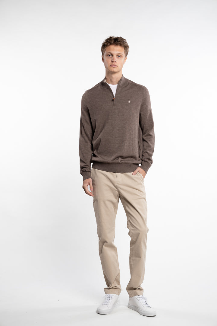 Merino John Zip Light Brown