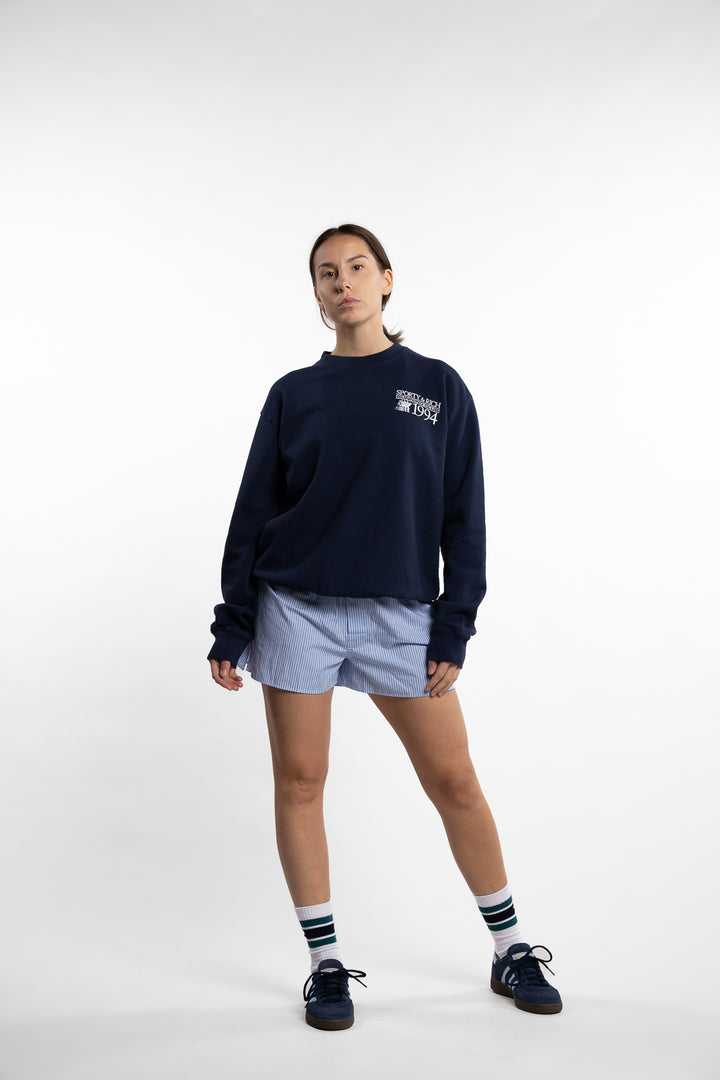 Finish Line Crewneck - Navy White