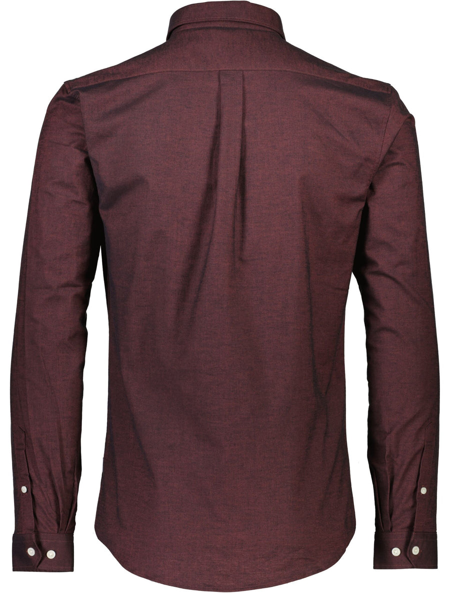 Oxford Superflex Shirt L/S Deep Red Mix - packshot bakfra