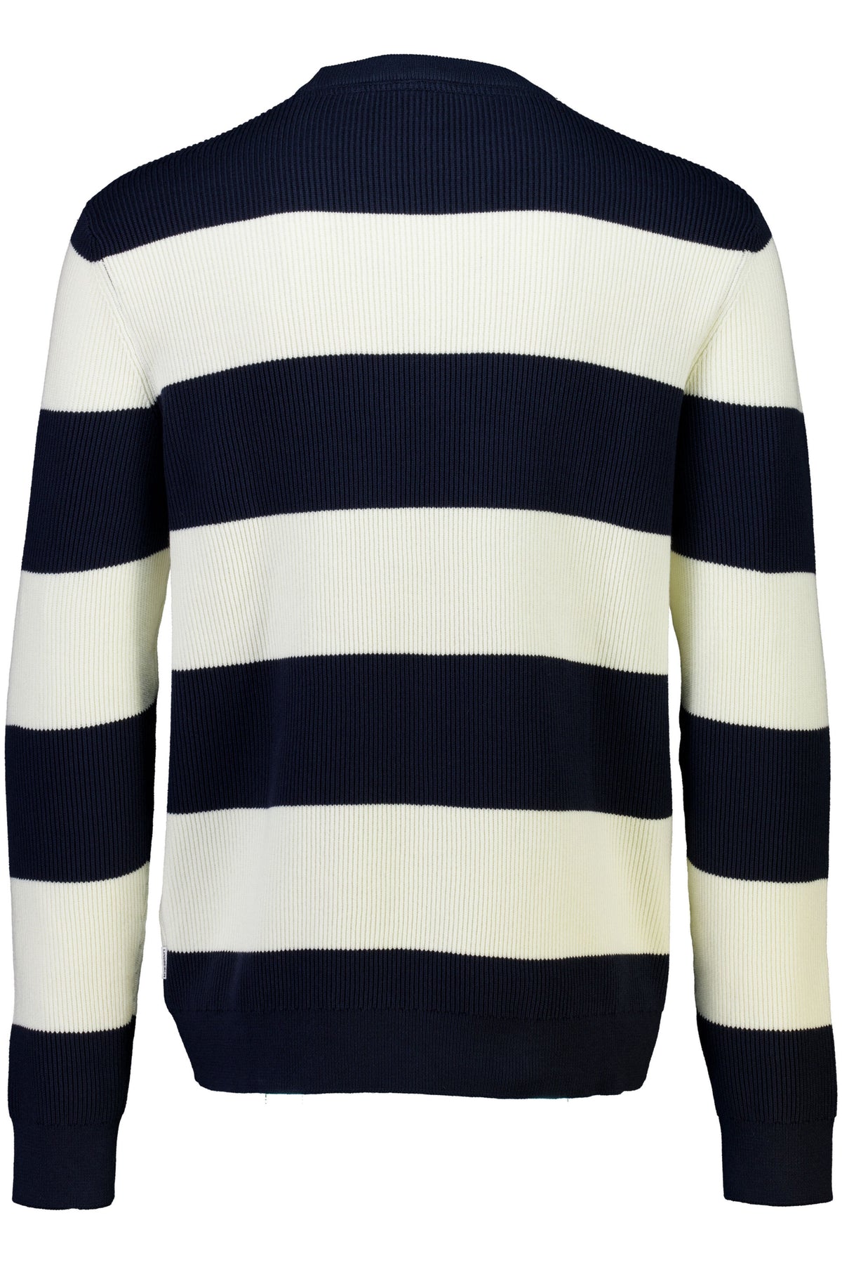 Rib Knitted Block Stripe Navy - packshot bakfra