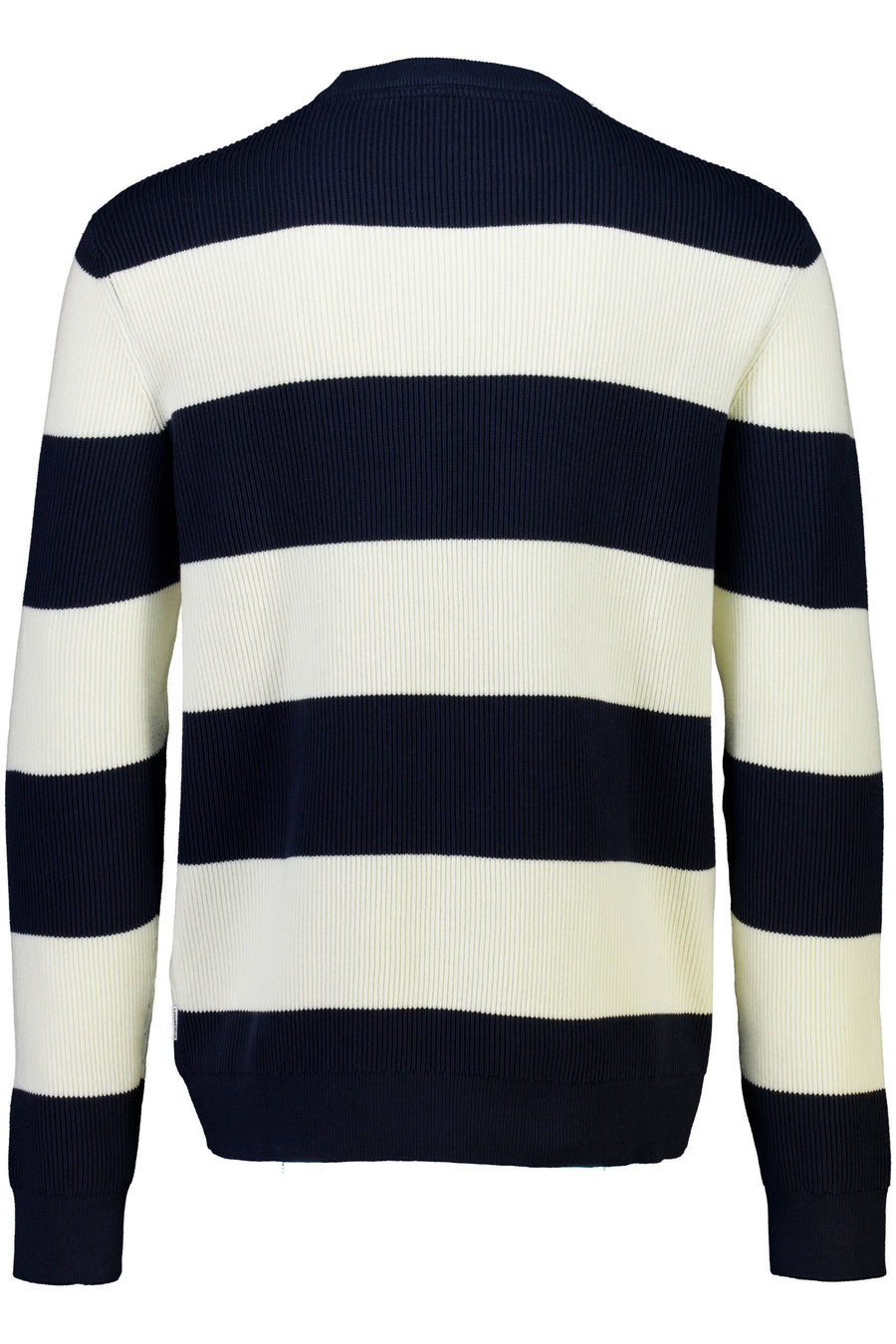 Rib Knitted Block Stripe Navy - packshot bakfra