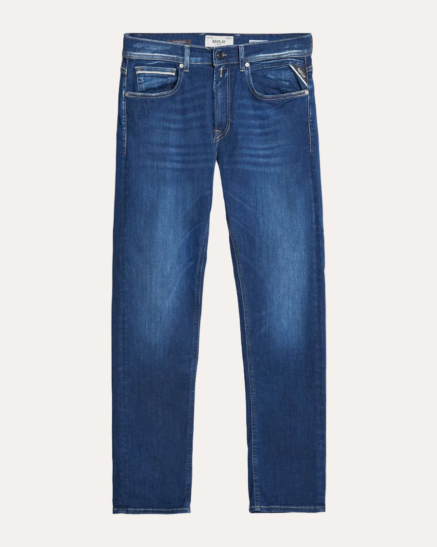 Grover Straight Fit Hyperflex Red Cast Indigo Denim