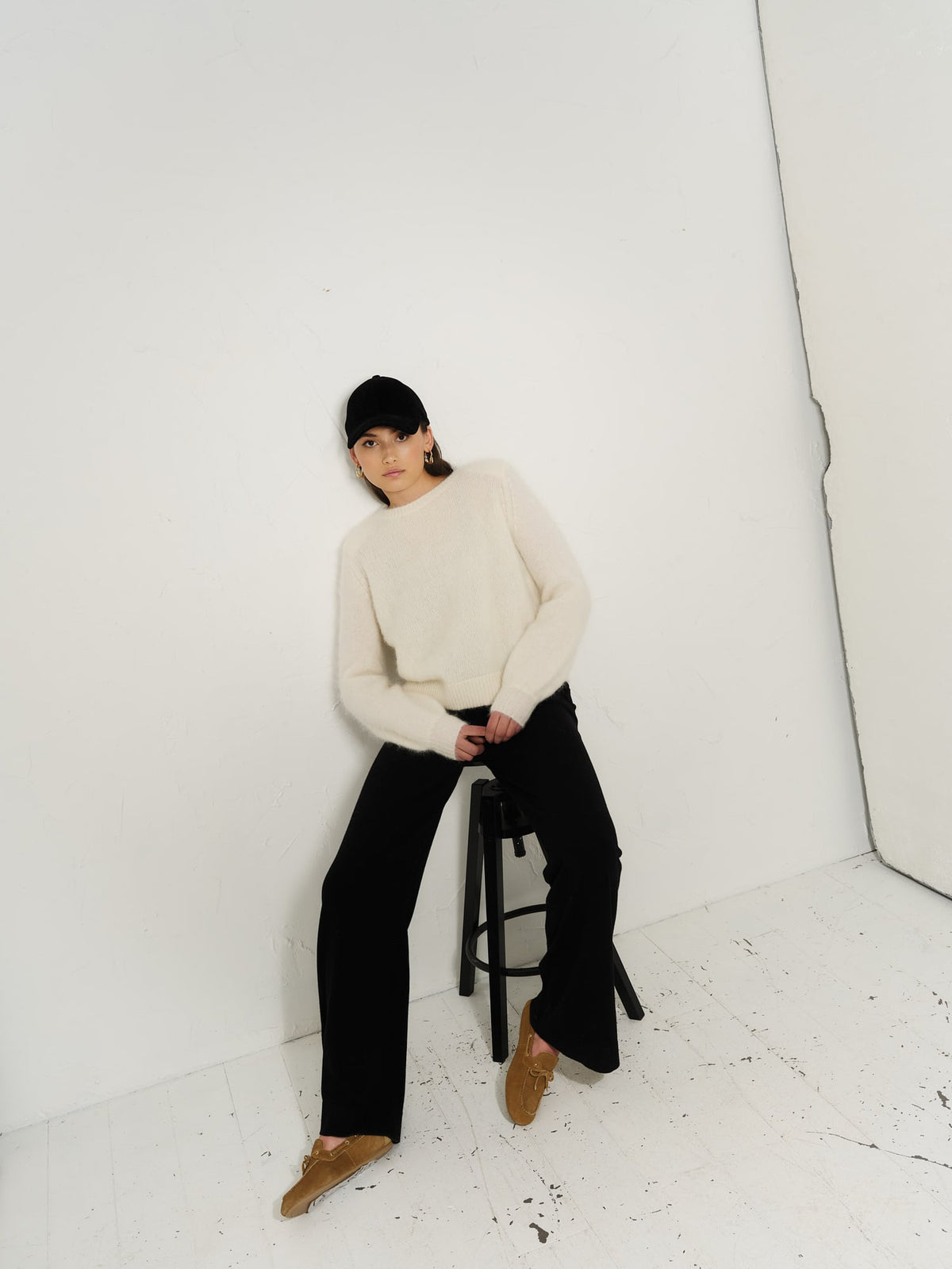 Nina Merino Pants Black - modellbilde