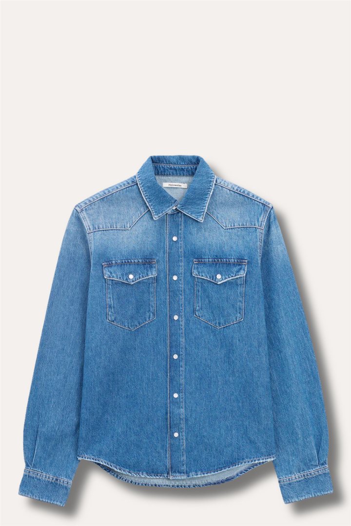 M Slim Denim Shirt Blue