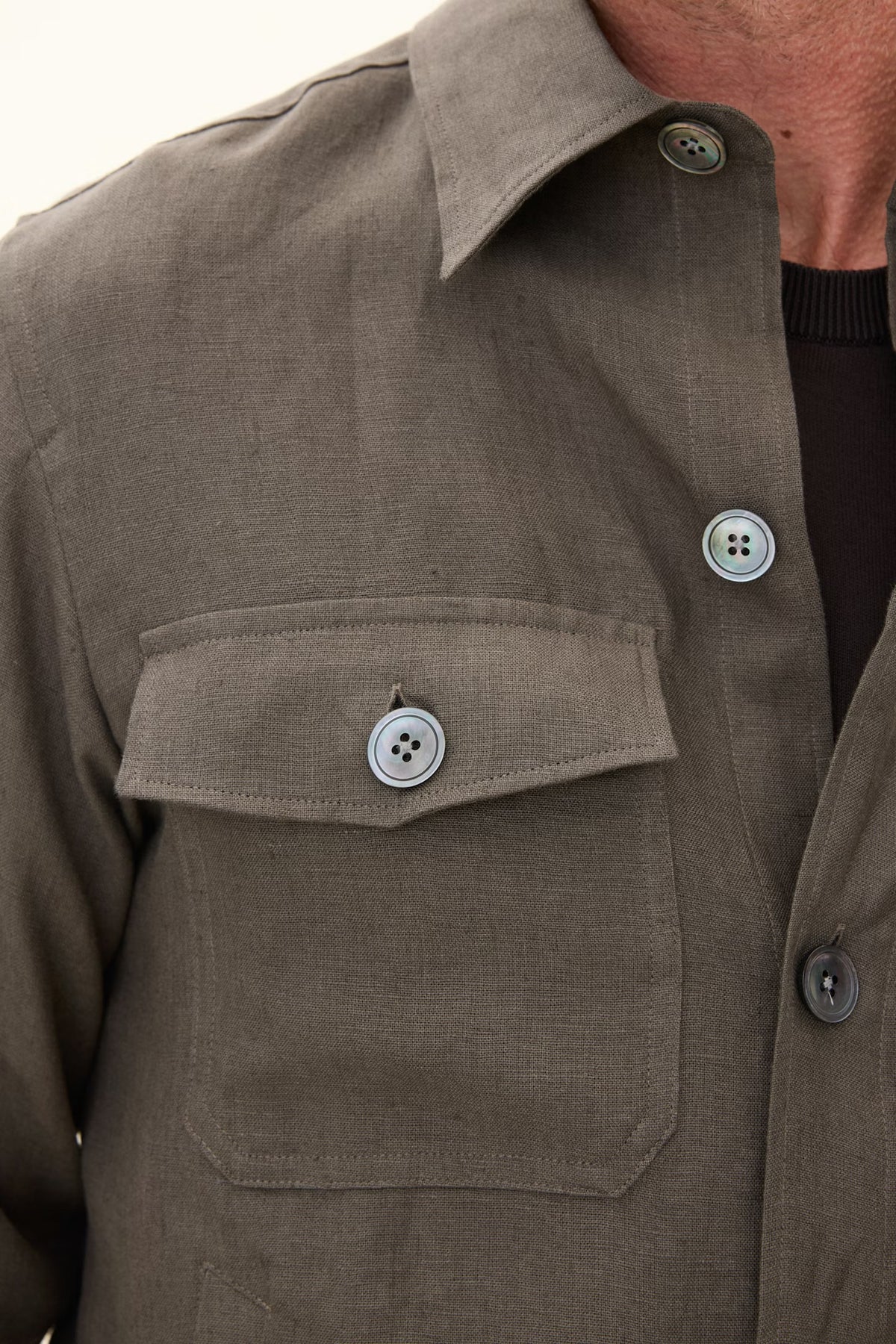 Maverick Linen Jacket Army Green