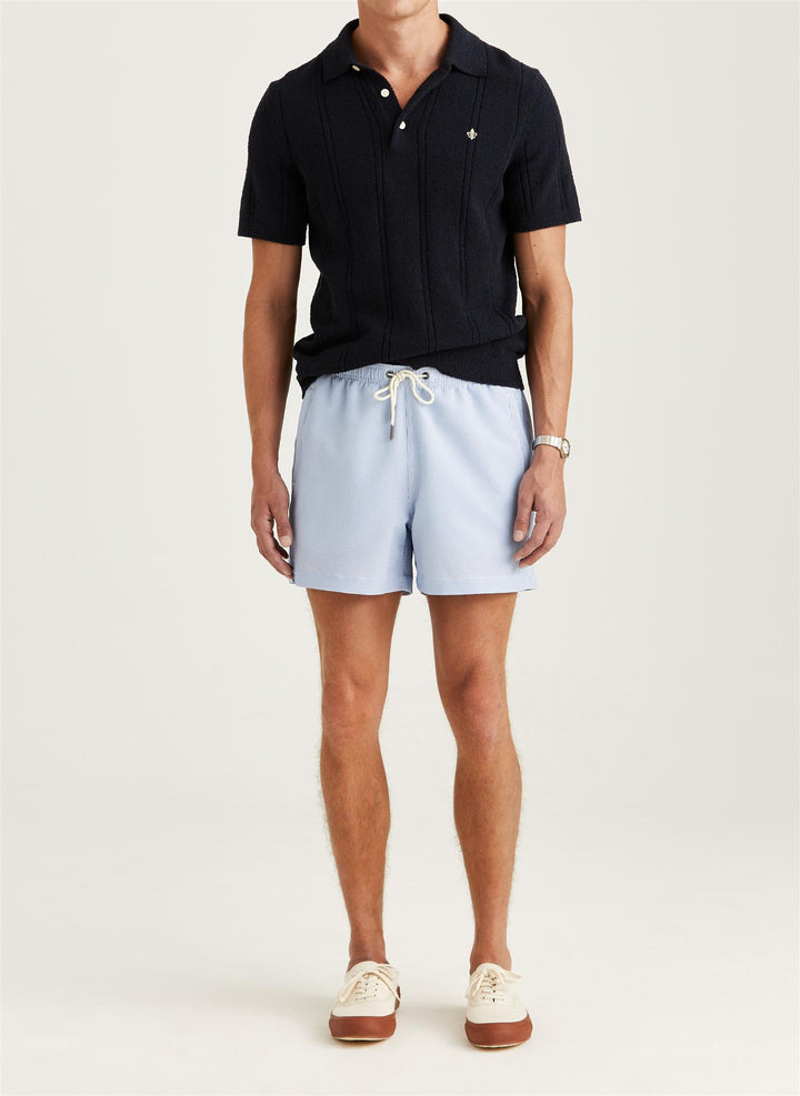 Morris Seersucker Bathing Trunks Lt Blue