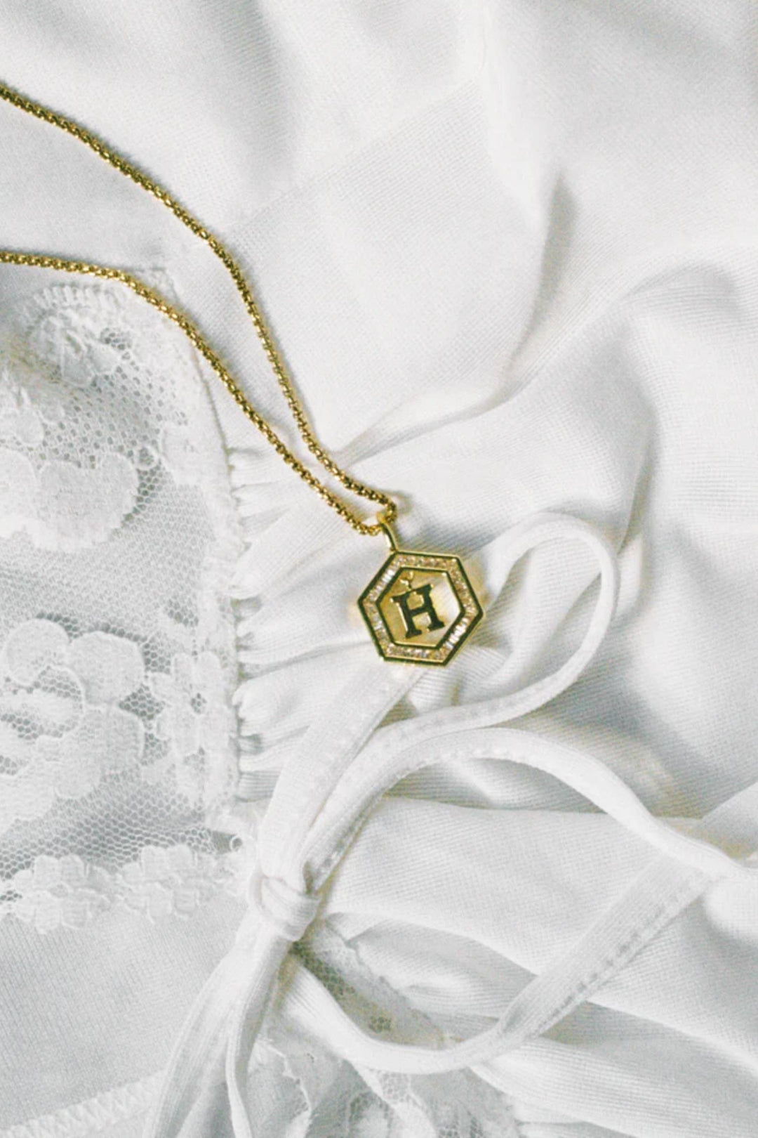 Floating Letter Necklace - Gold