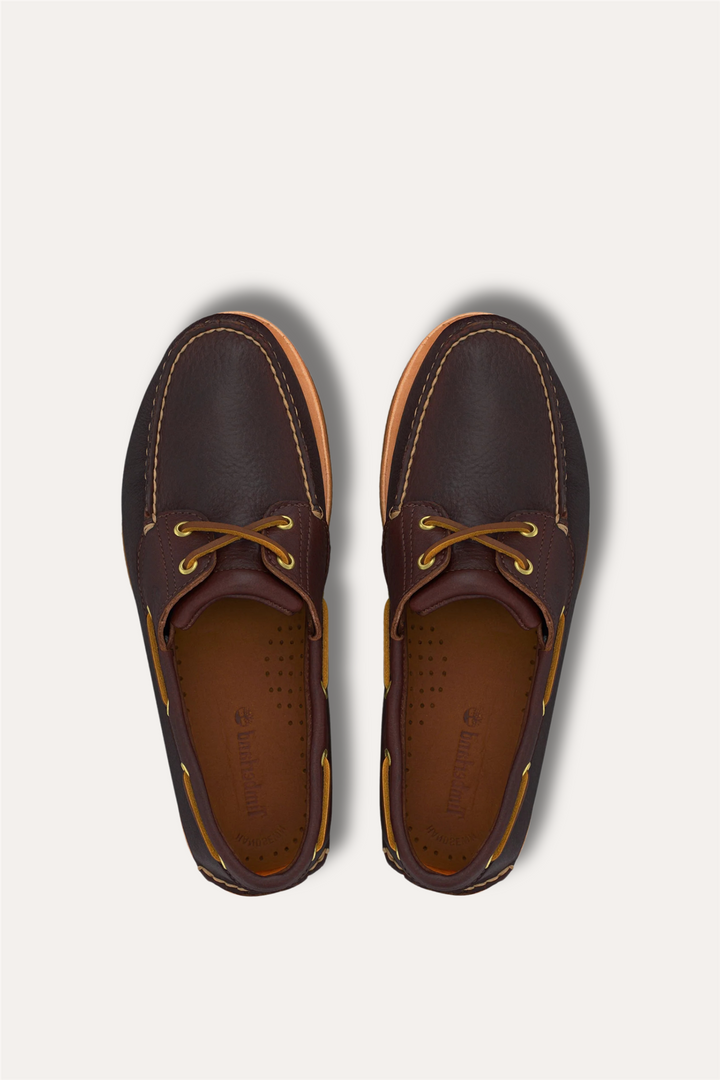 Crafted Eye Boat Shoe Dark Brown Full Grain