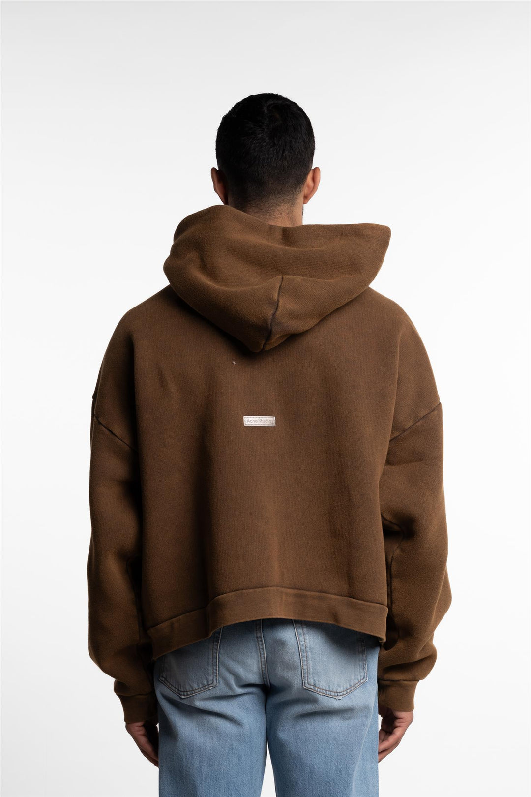 Hoodie Washed Logo Faded Chocolate Brown