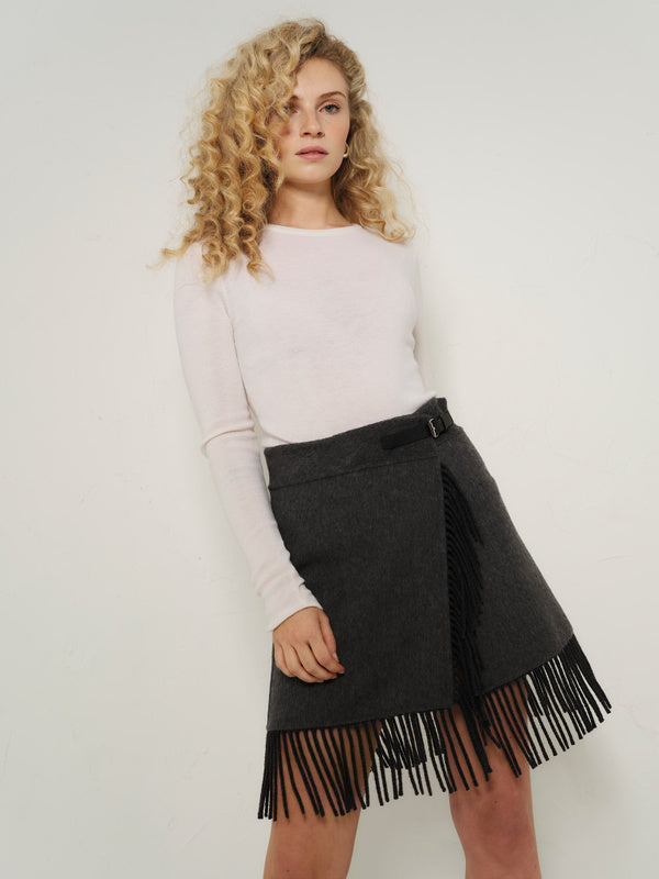 Andrine Skirt Dark Grey - modellbilde