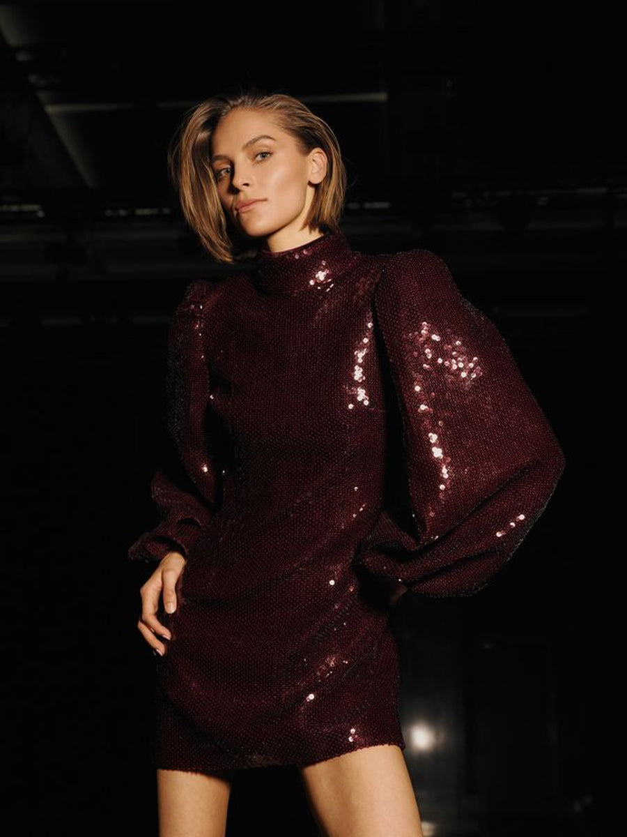 Juli Sequin Dress - Oxblood