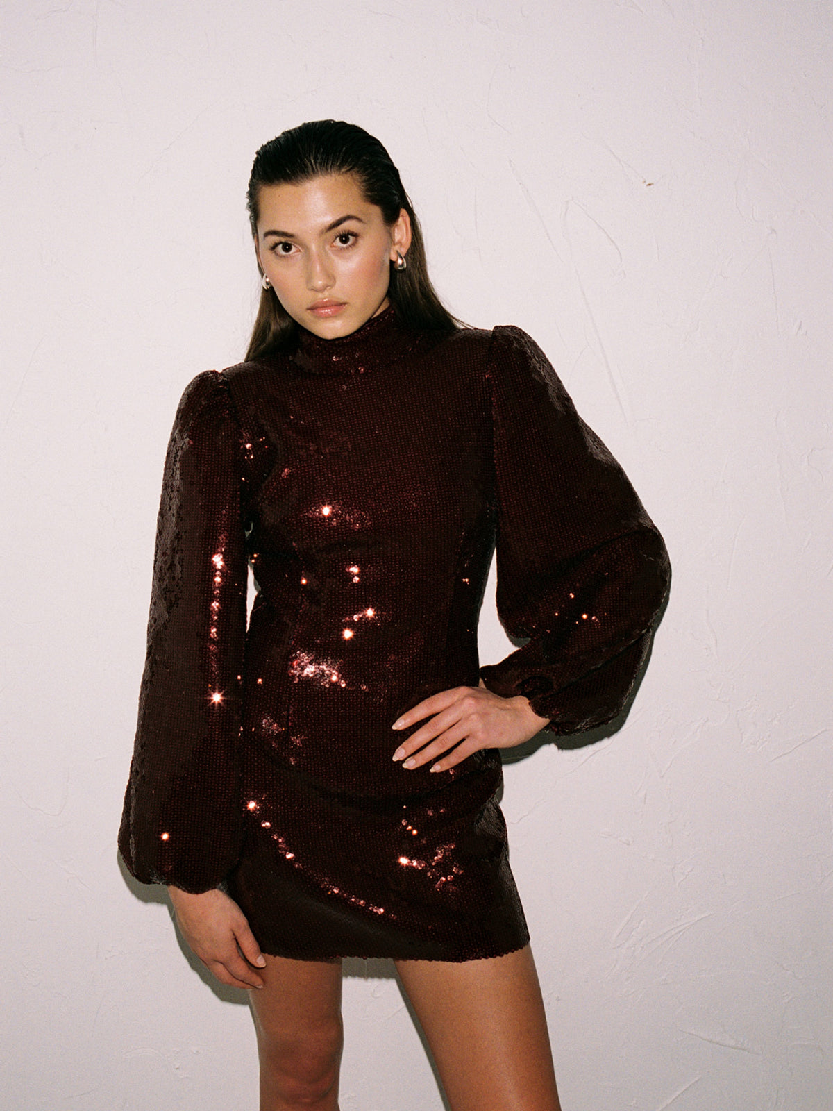 Juli Sequin Dress - Oxblood