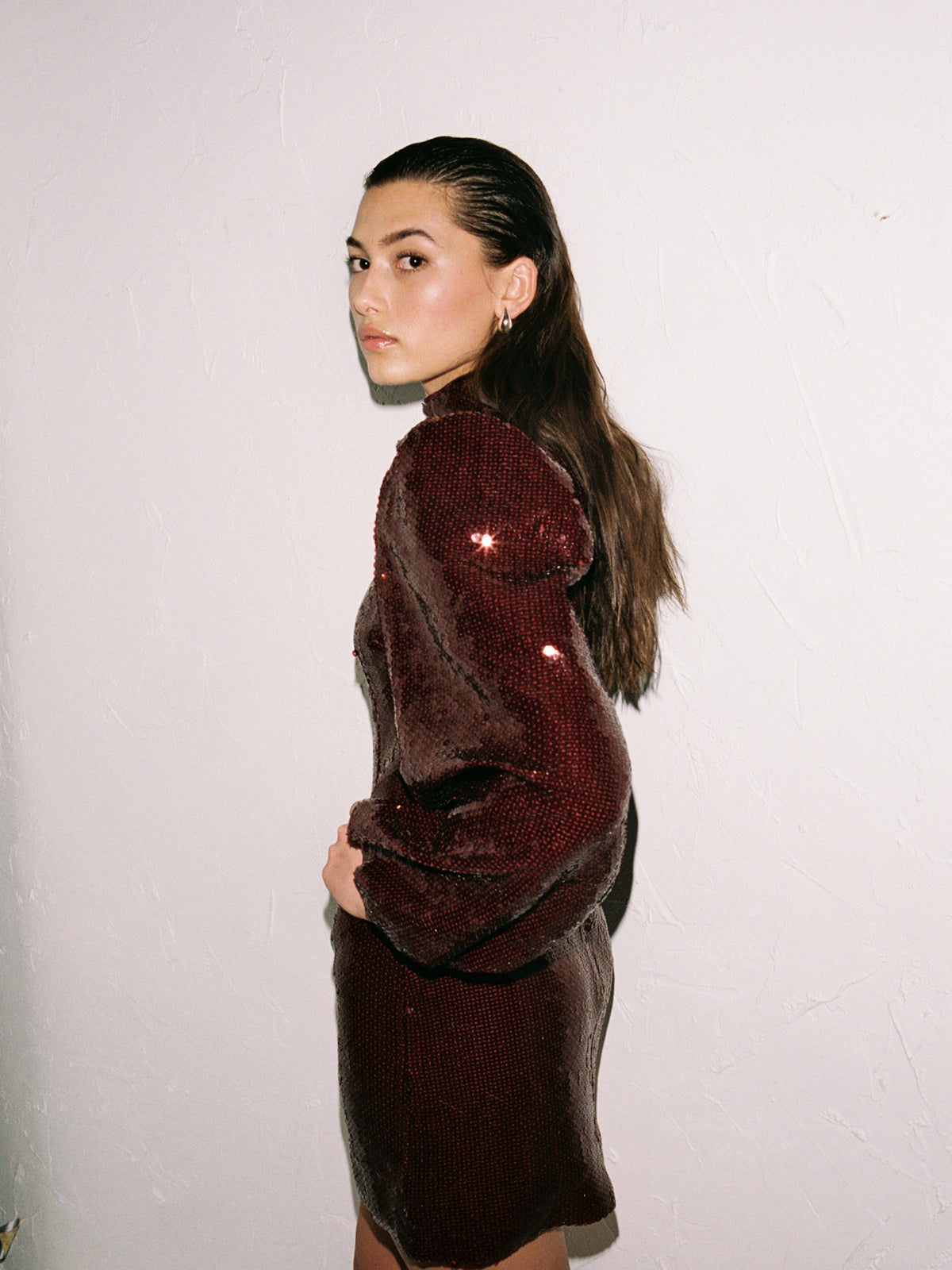 Juli Sequin Dress - Oxblood