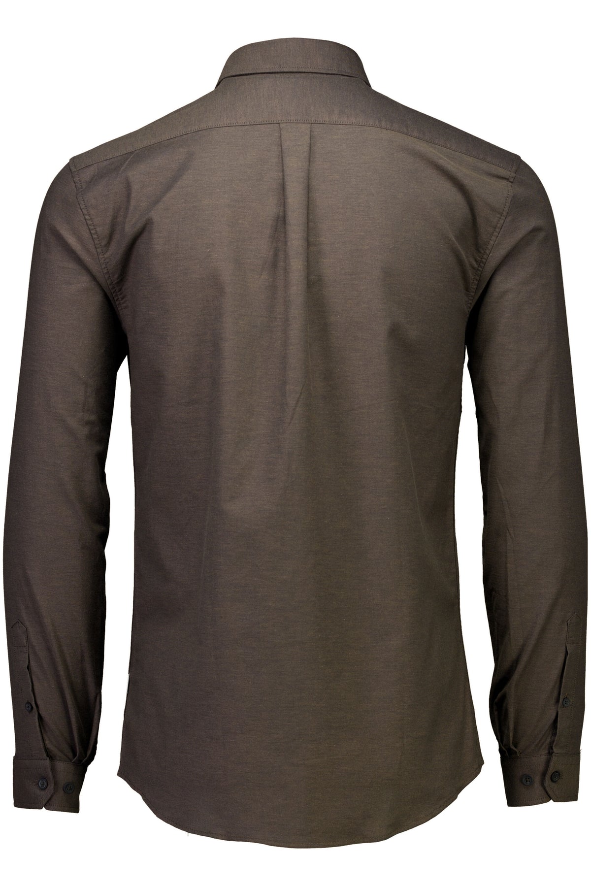 Oxford Superflex Shirt L/S Dk Brown Mix - packshot bakfra