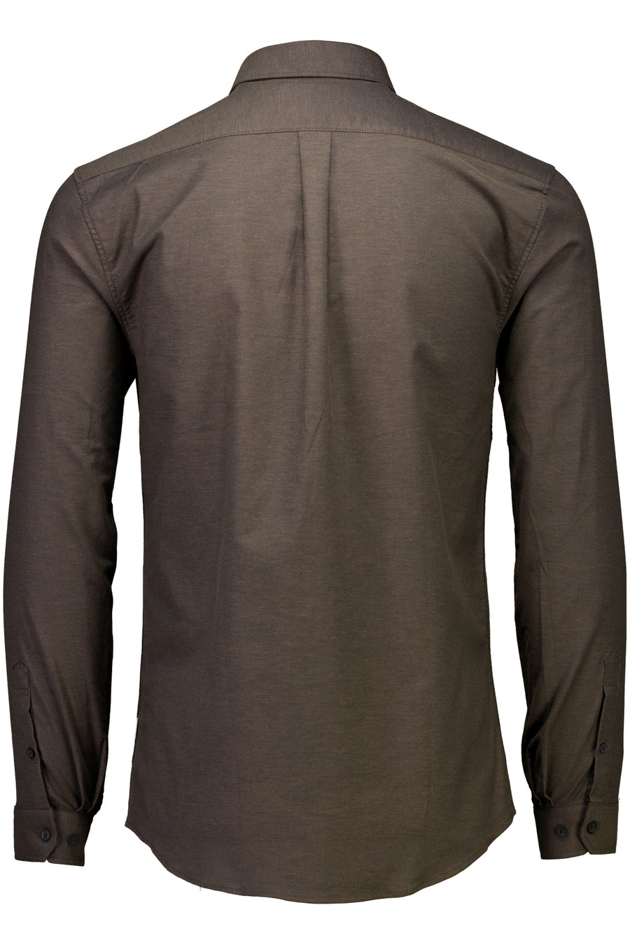 Oxford Superflex Shirt L/S Dk Brown Mix - packshot bakfra