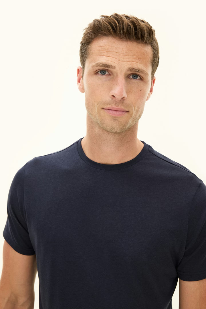 Kim Tencel/Cotton Regular Fit T-shirt Navy Blue