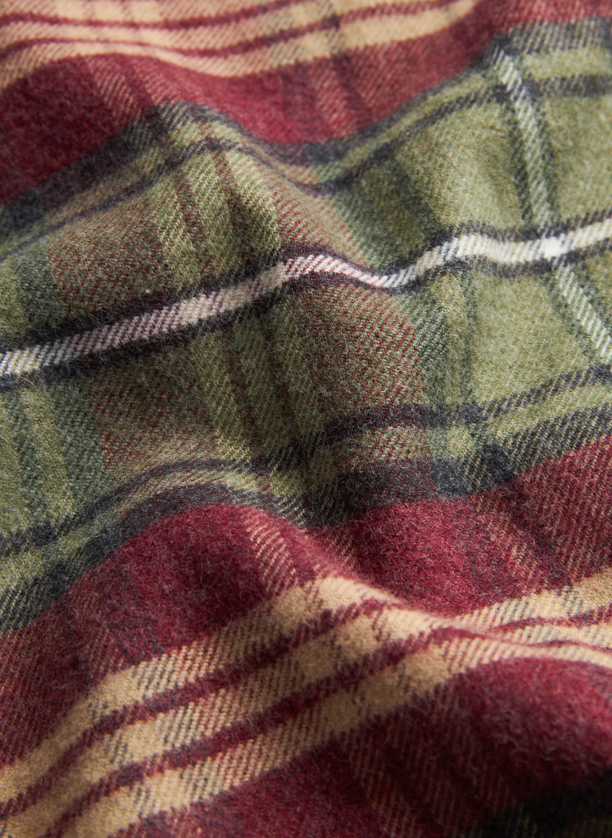 Flannel Big Check Shirt Slim Fit Olive