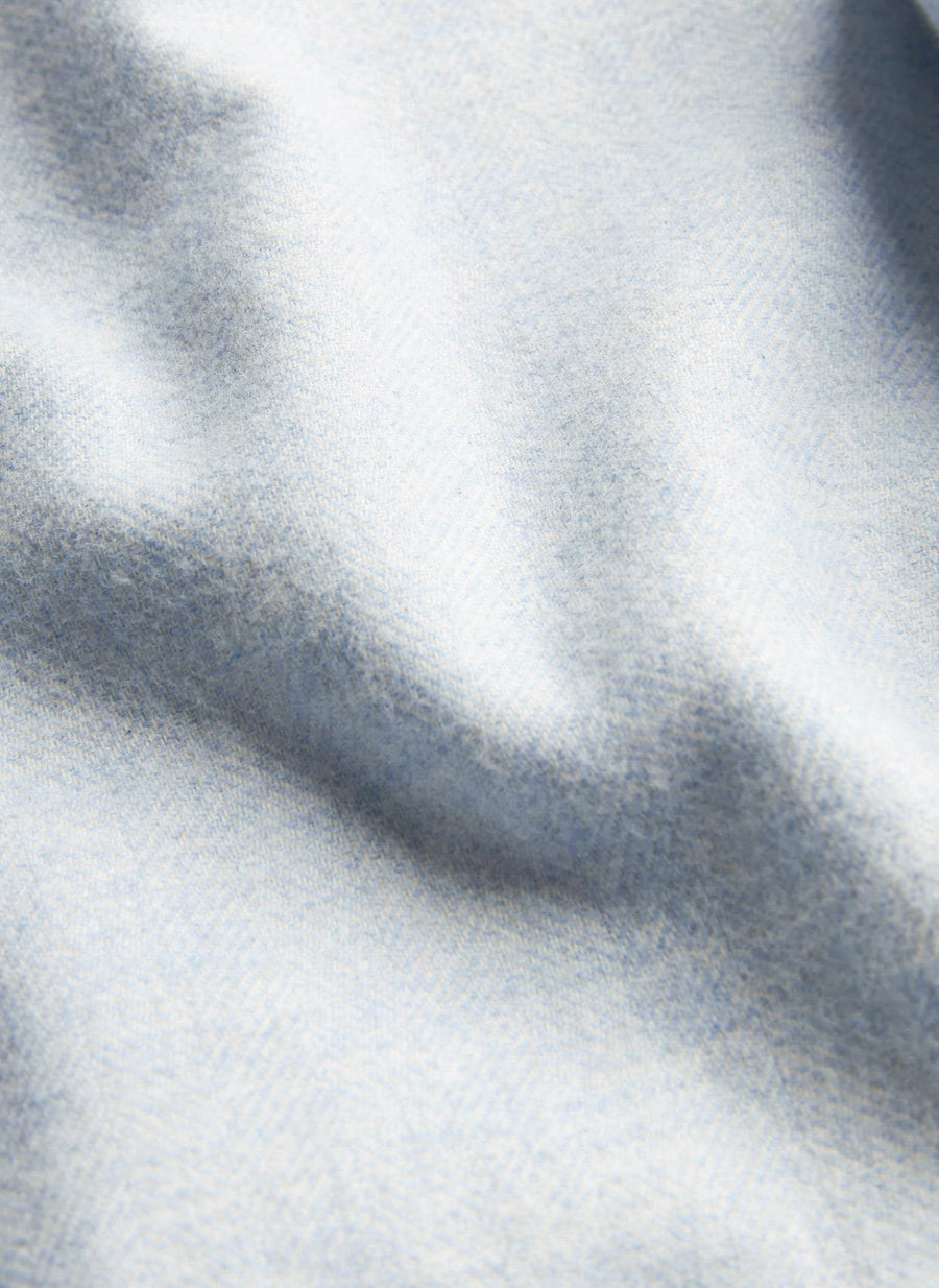 Flannel Herringbone Shirt Slim Fit Light Blue