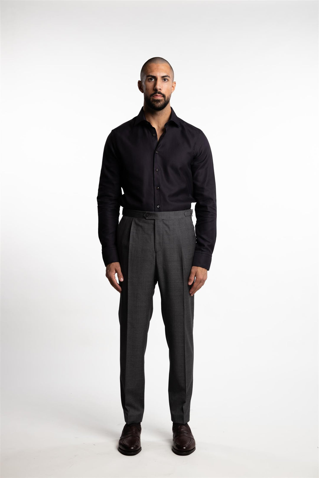 Slimline Texturized Twill Shirt Black