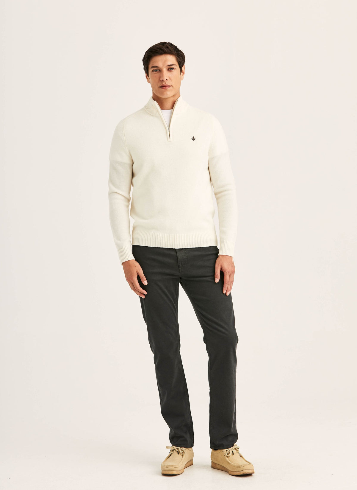 Hertford Half Zip Off White
