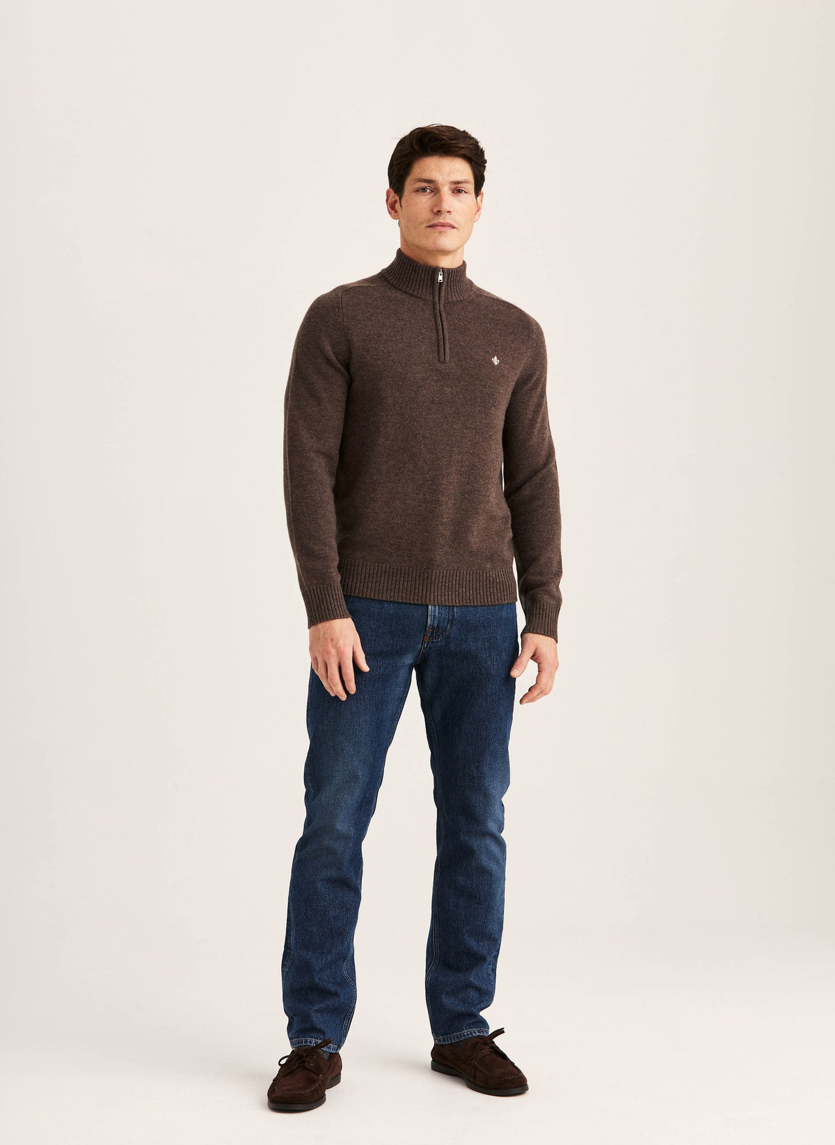 Hertford Half Zip Brown