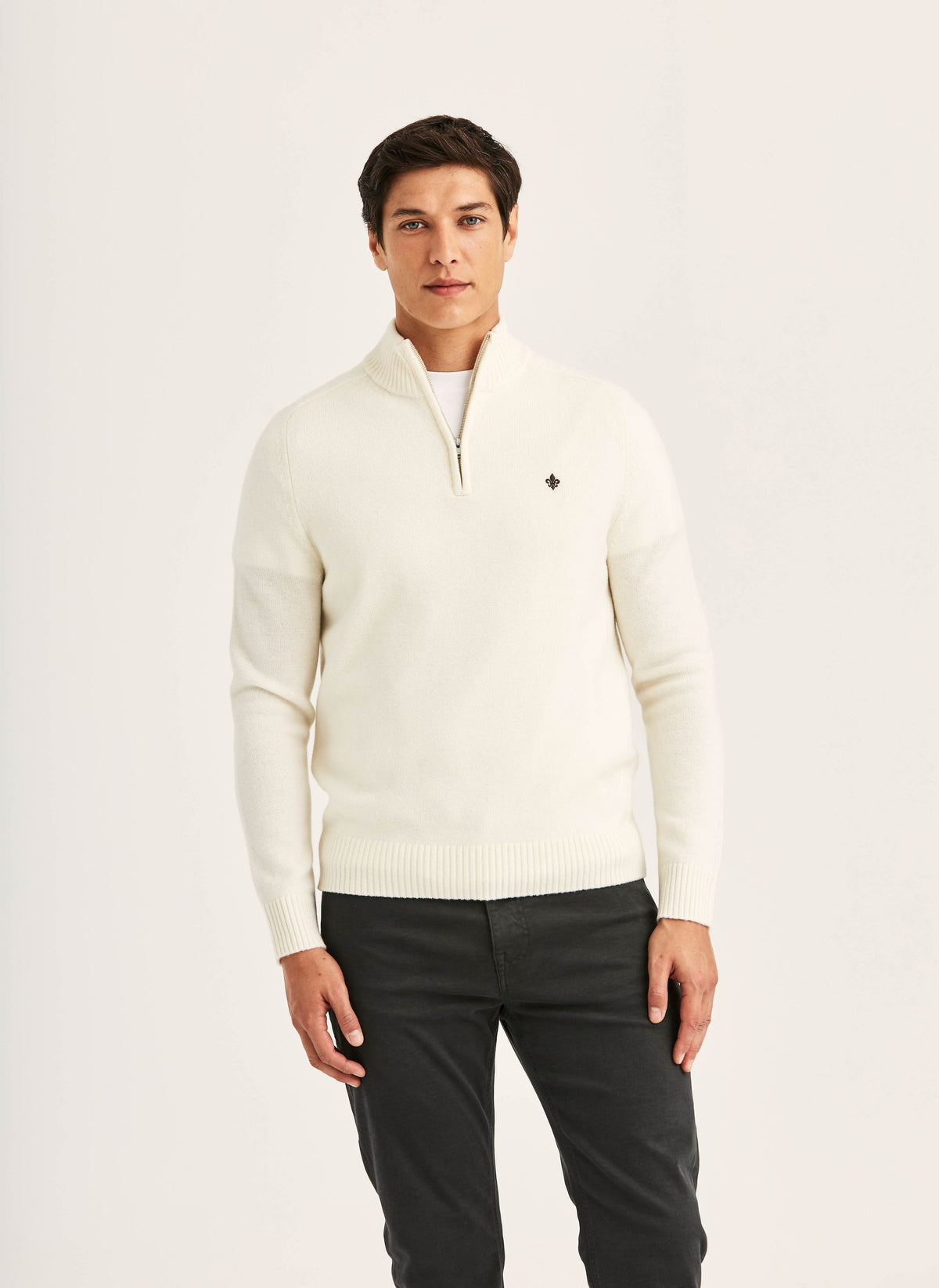 Hertford Half Zip Off White