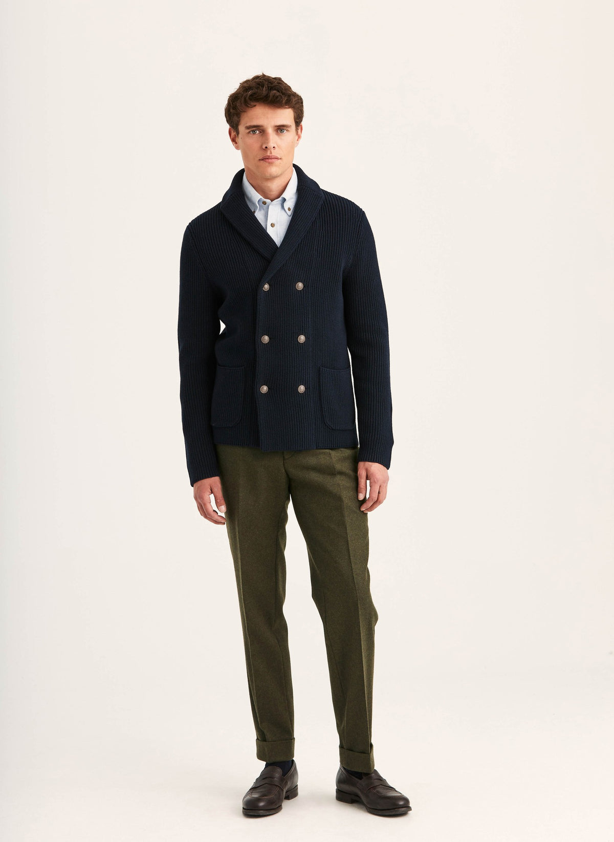 Brayden DB Shawl Cardigan Navy