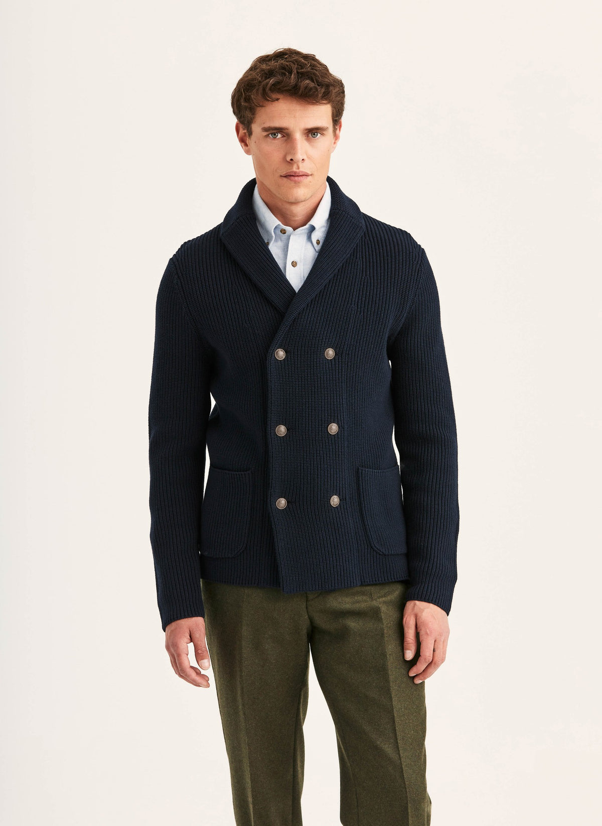 Brayden DB Shawl Cardigan Navy