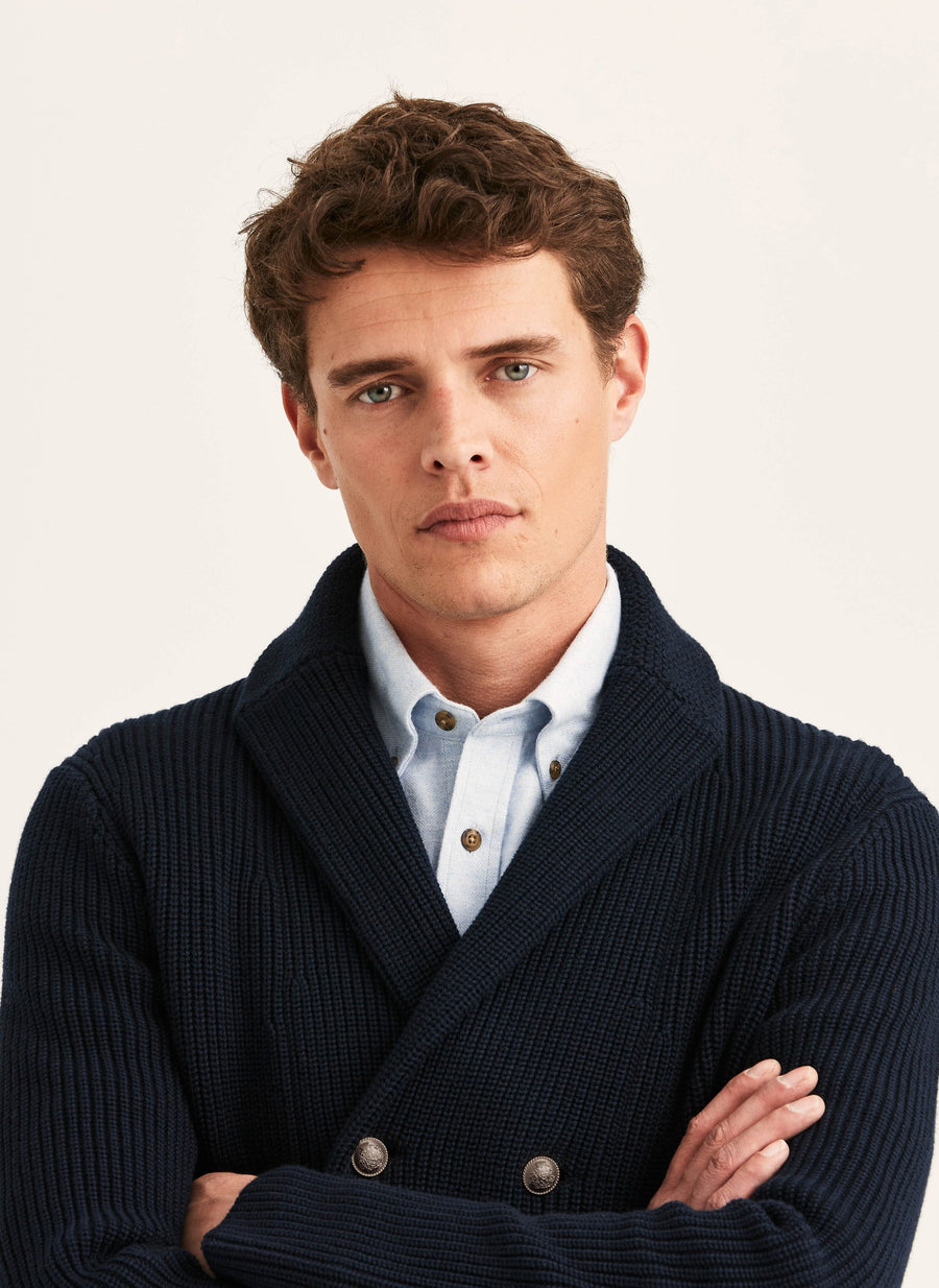 Brayden DB Shawl Cardigan Navy