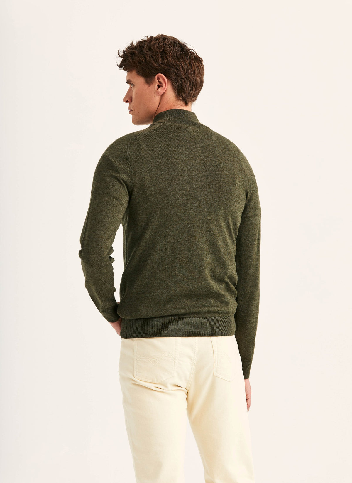 Merino John Zip Olive