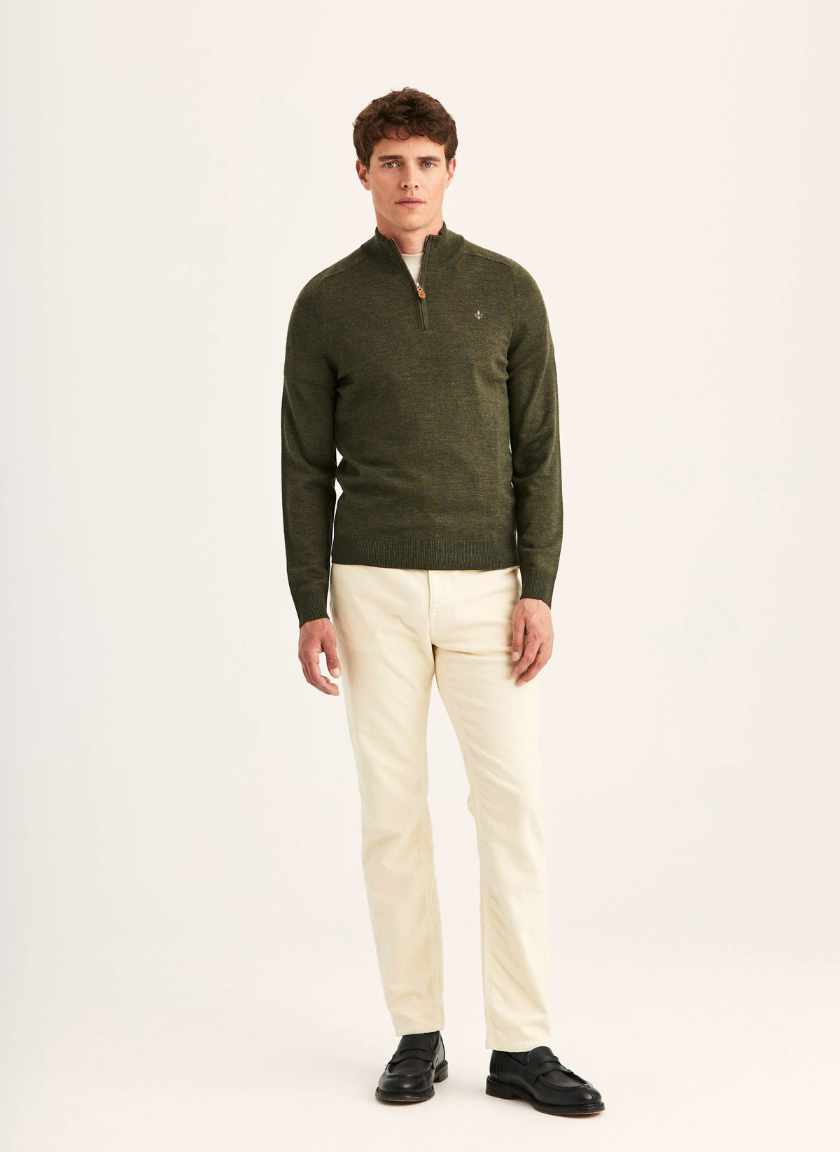 Merino John Zip Olive