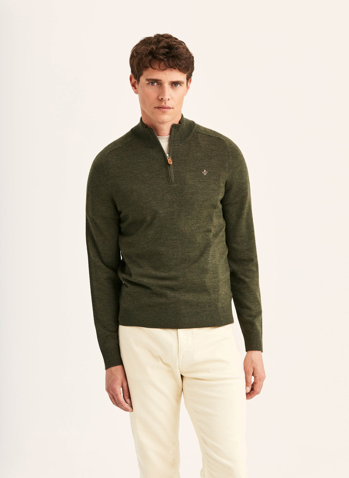 Merino John Zip Olive