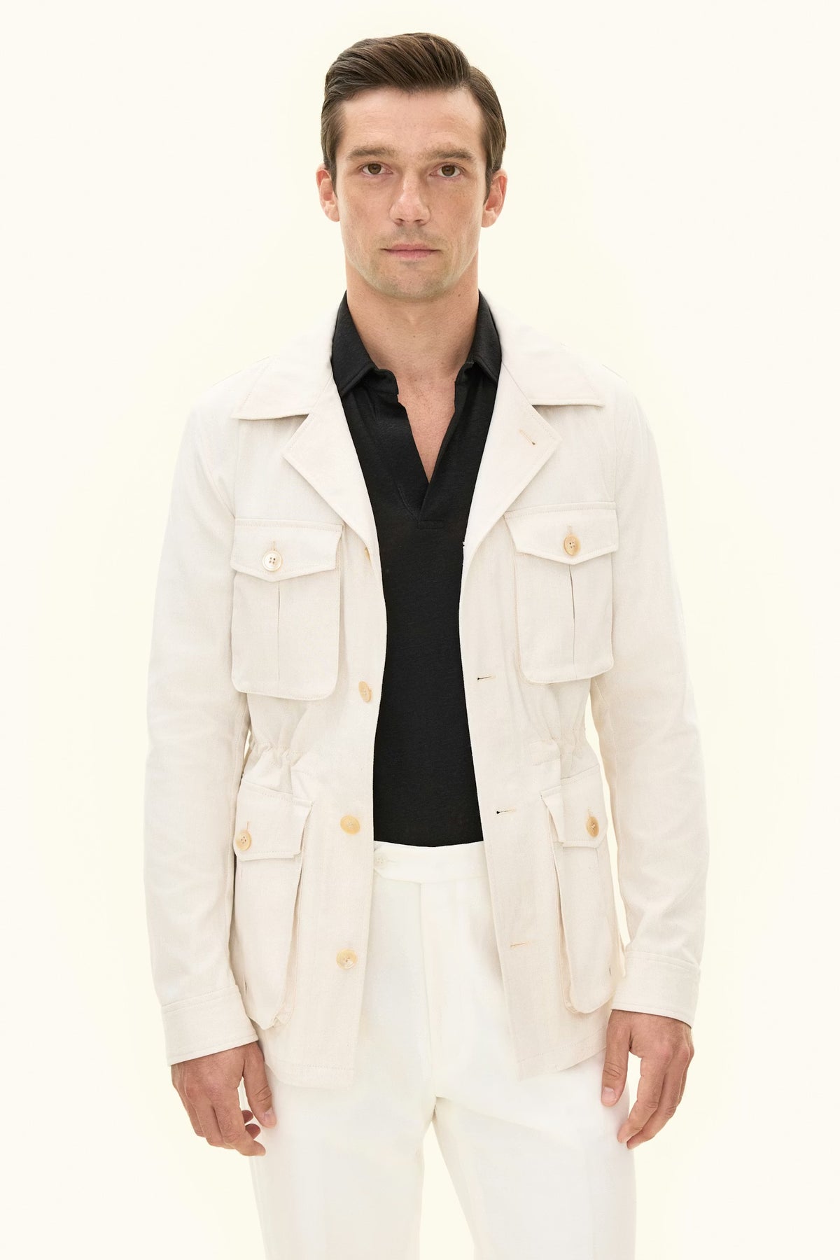Sirolo Cotton Shirt Jacket White Sand