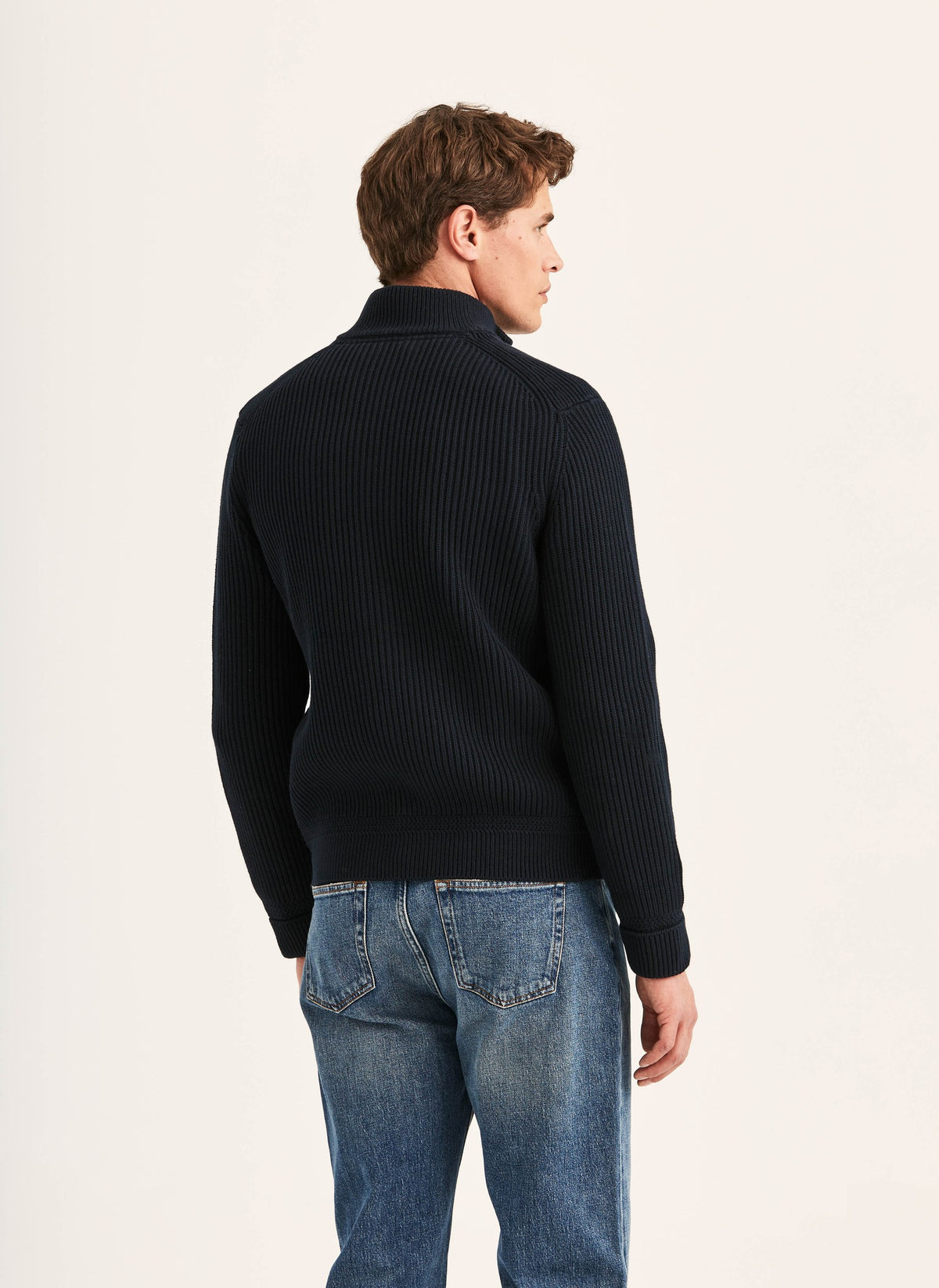 Duncan Zip Cardigan, Old Blue - Morris