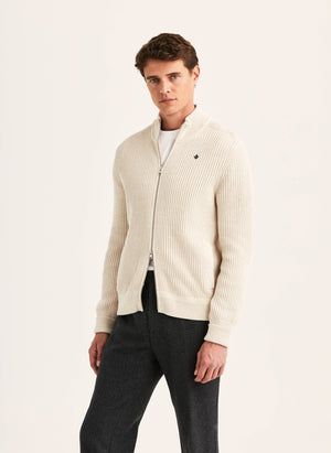 Duncan Zip Cardigan Khaki