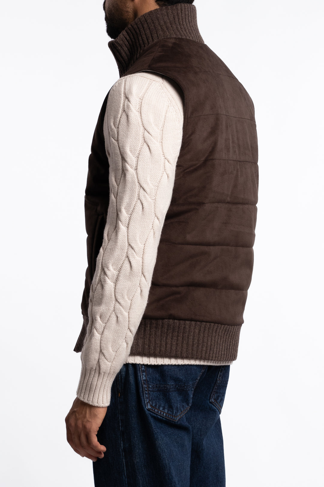Alcantara Eco-Padded Vest Brown