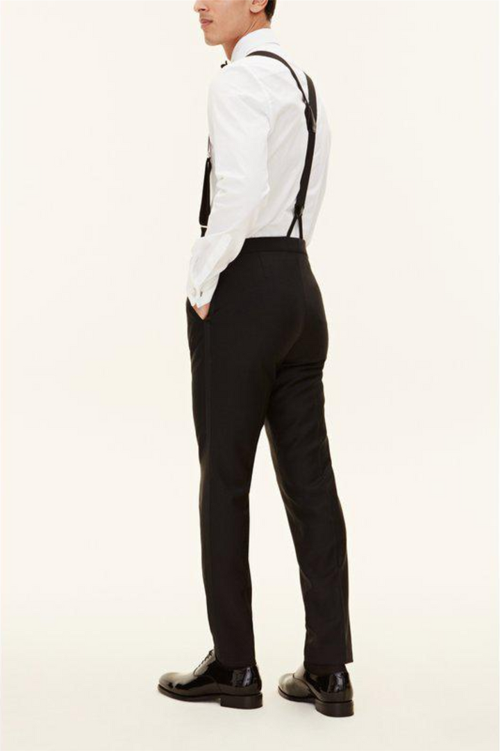 Denz Slim Fit Tuxedo Trousers Black